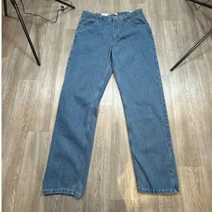 Wrangler Authentics Mens Blue Denim Jeans Size 35x32 Straight Leg Classic Fit‎